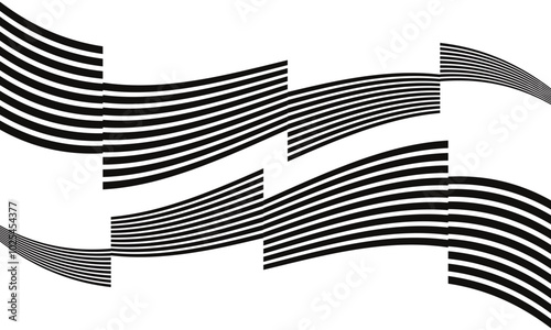 abstract simple black irregular big to small line pattern art can be used background.