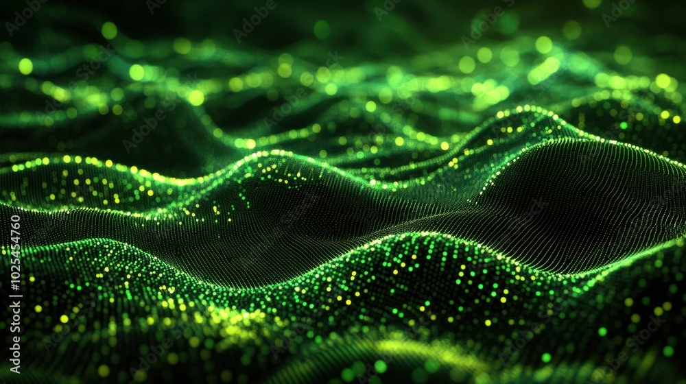 Abstract Green Digital Wave Background Abstract Green Digital Wave Background