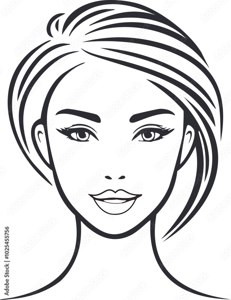 This vector illustration showcases a woman's face with a modern, abstract design. It's ideal for various projects in fashion, beauty, and graphic design. This vector illustration showcases a woman's face with a modern, abstract design. It's ideal for various projects in fashion, beauty, and graphic design.