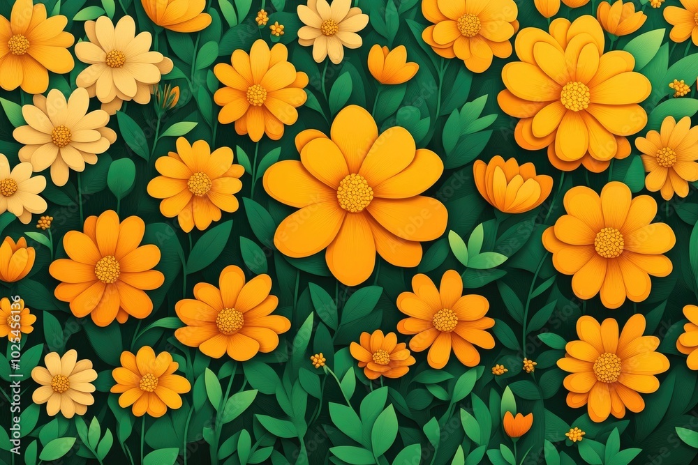 Yellow caudatus cosmos flowers, resilient plants that thrive year-round in warm climates, Vibrant yellow caudatus cosmos flowers thriving in warm climates