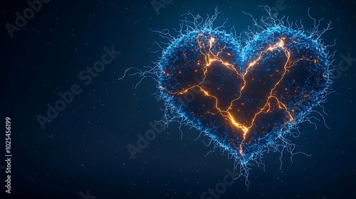 Lightning bolts forming a heart shape symbolizing love and power