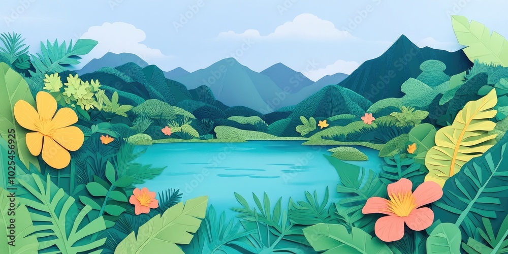 Scenic views of a tranquil lake surrounded by mountains and lush greenery, Serene landscape of a peaceful lake with mountains and vibrant vegetation Scenic views of a tranquil lake surrounded by mountains and lush greenery, Serene landscape of a peaceful lake with mountains and vibrant vegetation
