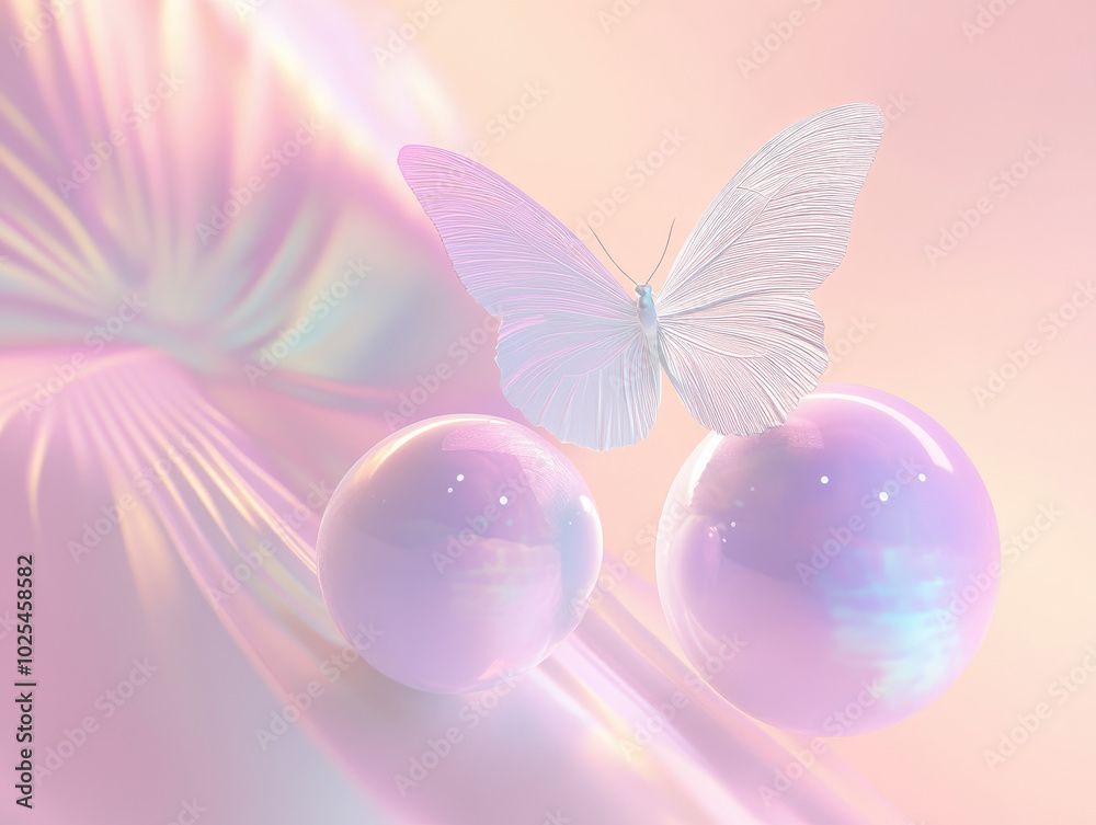 Soft Gradient Background with Two Swirling Orbs, Dreamy and Fluid Soft Gradient Background with Two Swirling Orbs, Dreamy and Fluid