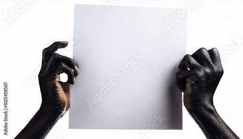 woman holding blank billboard