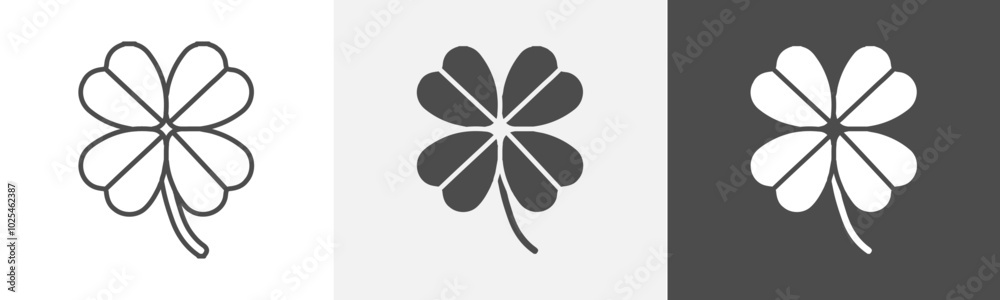 clover icon Design in thin line vector style clover icon Design in thin line vector style