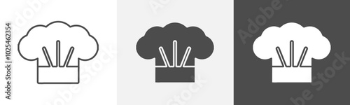 chef hat icon Design in thin line vector style