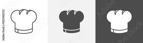 chef hat icon Design in thin line vector style