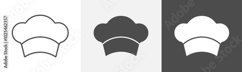 chef hat icon Design in thin line vector style