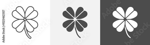 clover icon Design in thin line vector style