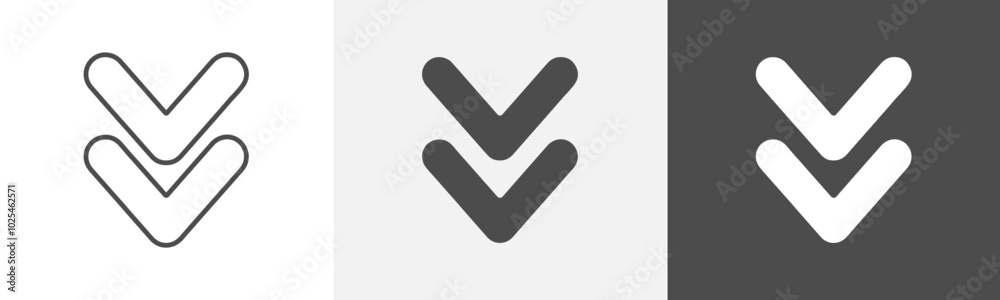down icon Design in thin line vector style down icon Design in thin line vector style