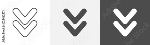 down icon Design in thin line vector style