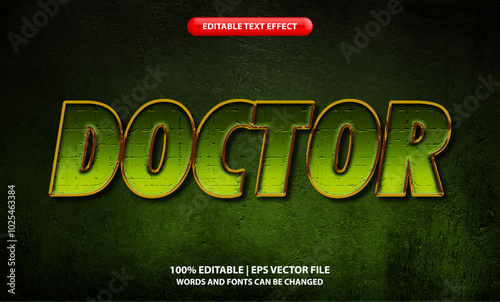 Doctor text. Superhero Film Title Style: Bold and Powerful Glossy Text Effect