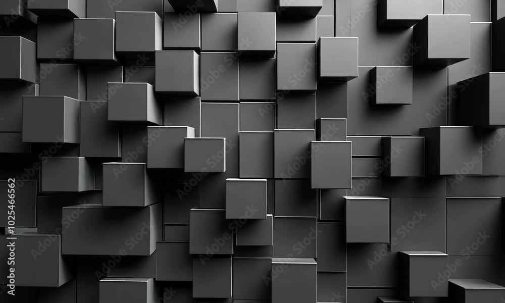 Abstract Black and White 3D Cube Pattern Abstract Black and White 3D Cube Pattern
