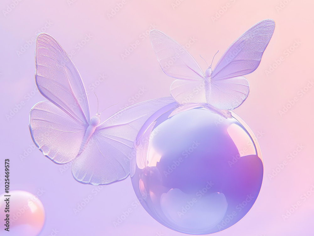 Obraz premium Soft Gradient Background with Swirling Orbs for Dreamy and Artistic Visuals