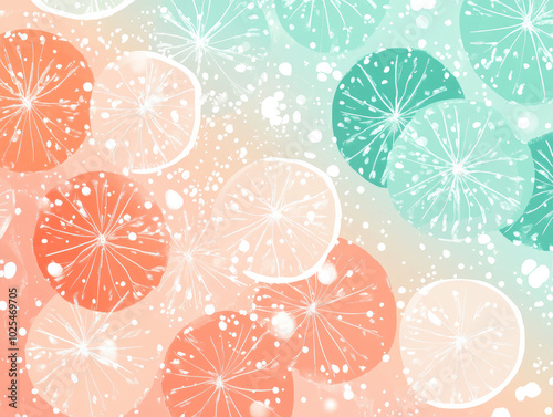 Vector Background with Coral and Mint Gradient for Fresh and Playful Designs