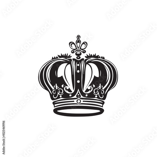 Royal Crown Line Art Illustration for Elegant Designs