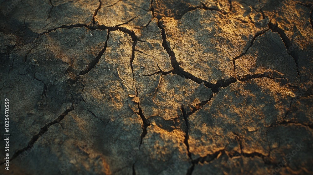 2410_045.macro shot of sun-hardened earth, spiderweb of fissures, warm earth tones, dehydrated soil texture, climate change effects, ruined farmland surface, environmental documentary style, detailed 2410_045.macro shot of sun-hardened earth, spiderweb of fissures, warm earth tones, dehydrated soil texture, climate change effects, ruined farmland surface, environmental documentary style, detailed