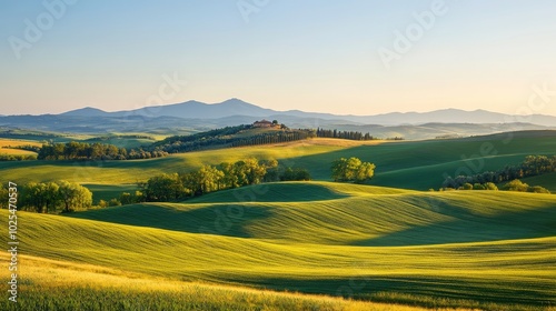 Serene Rolling Hills under Bright Sky