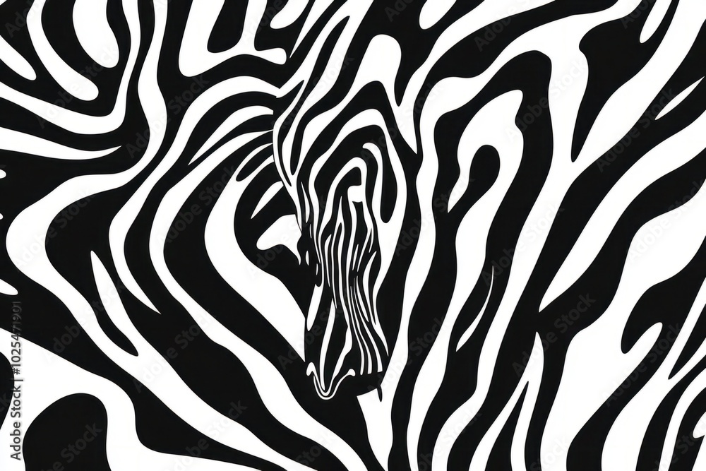 Zebra Abstract Black and White Art Zebra Abstract Black and White Art