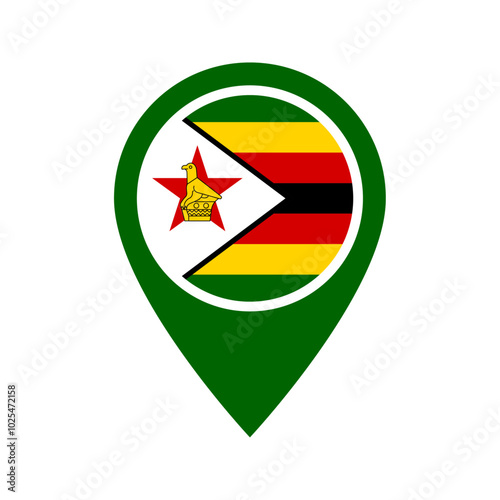 Zimbabwe flag location icon