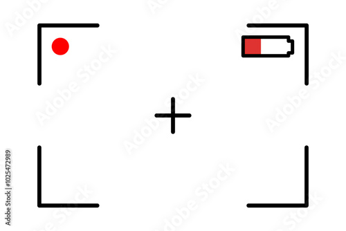 Video recording screen border frame template. Flat vector design isolated illustration.