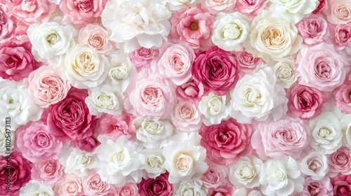 Colorful Floral Background of Roses and Peonies