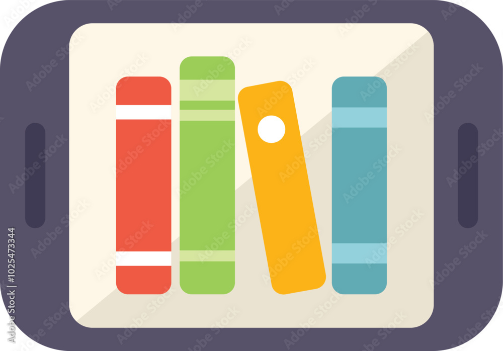 Colorful e books are displayed on a smartphone screen, representing the concept of digital reading Colorful e books are displayed on a smartphone screen, representing the concept of digital reading