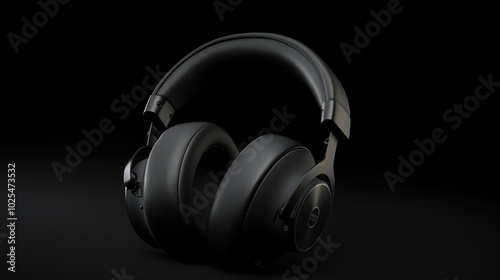 inear bluetooth headphones , black studio, soft light , Generative Ai  photo