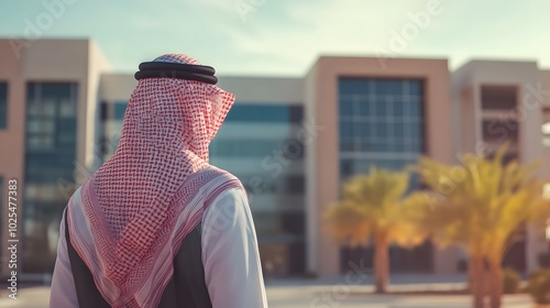 An Arabian headmaster in the school.