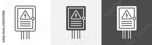 electric panel icon Thin line symbol collection