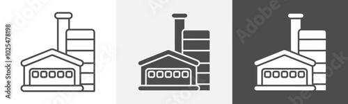 factory icon Thin line symbol collection