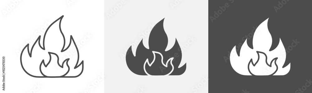 fire icon Thin line symbol collection fire icon Thin line symbol collection