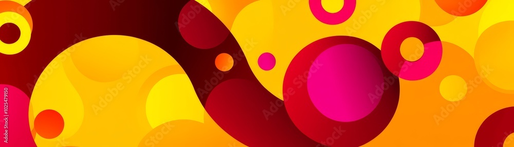 Abstract Background with Yellow Orange Red and Pink Circles and Curved Shapes Abstract Background with Yellow Orange Red and Pink Circles and Curved Shapes