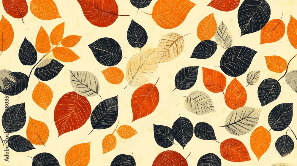Autumn Leaf Pattern Orange Red Black Leaves Fall Foliage Abstract Background Nature Texture Autumn Leaf Pattern Orange Red Black Leaves Fall Foliage Abstract Background Nature Texture