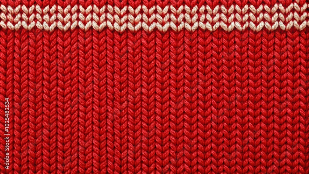 Minimalist knitting stitches on red background Minimalist knitting stitches on red background