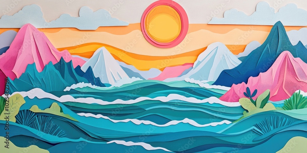 Coastal landscape featuring mountains and ocean scenery, Coastal landscape with mountains and ocean views Coastal landscape featuring mountains and ocean scenery, Coastal landscape with mountains and ocean views
