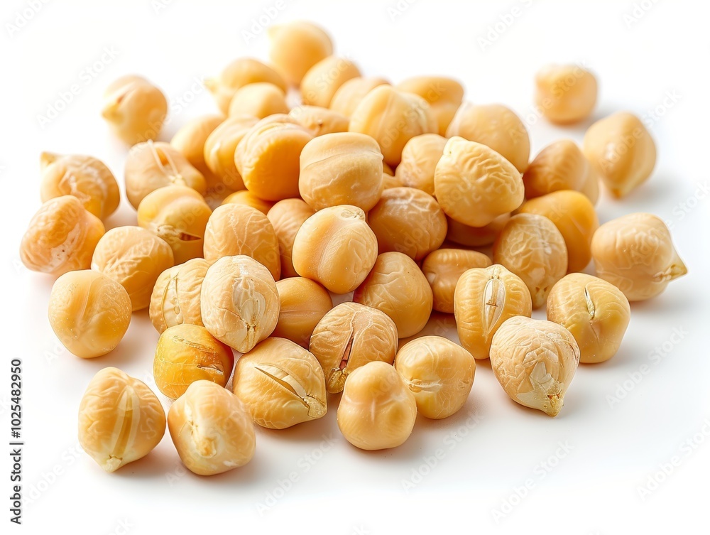 Scattered Chickpeas on White Background Scattered Chickpeas on White Background