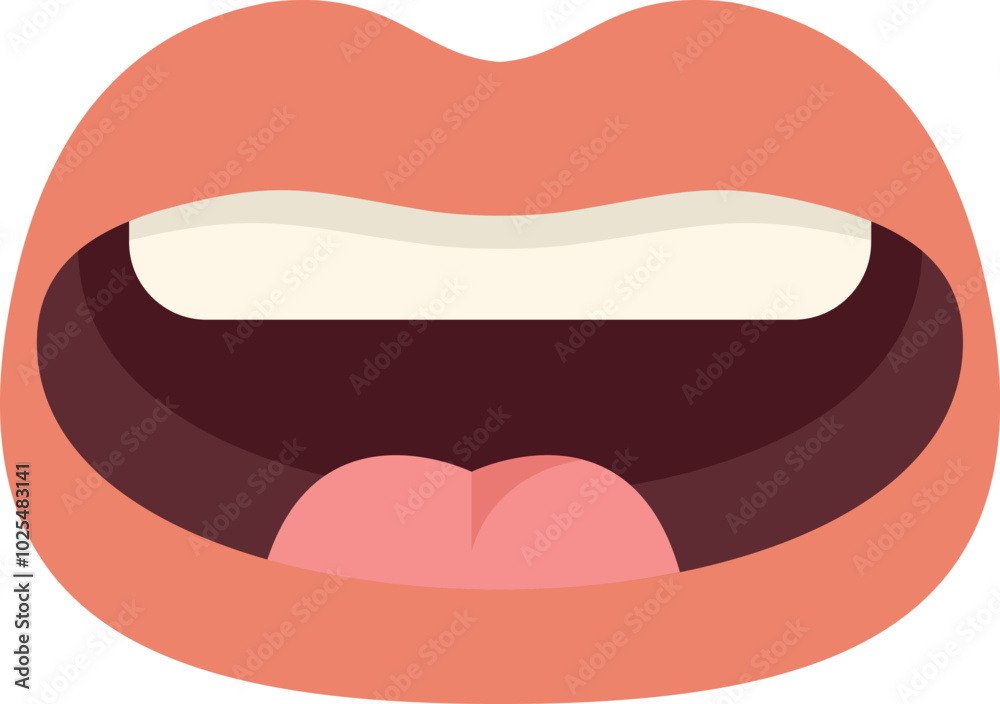Cartoon mouth showing tongue and teeth, making a funny teasing expression