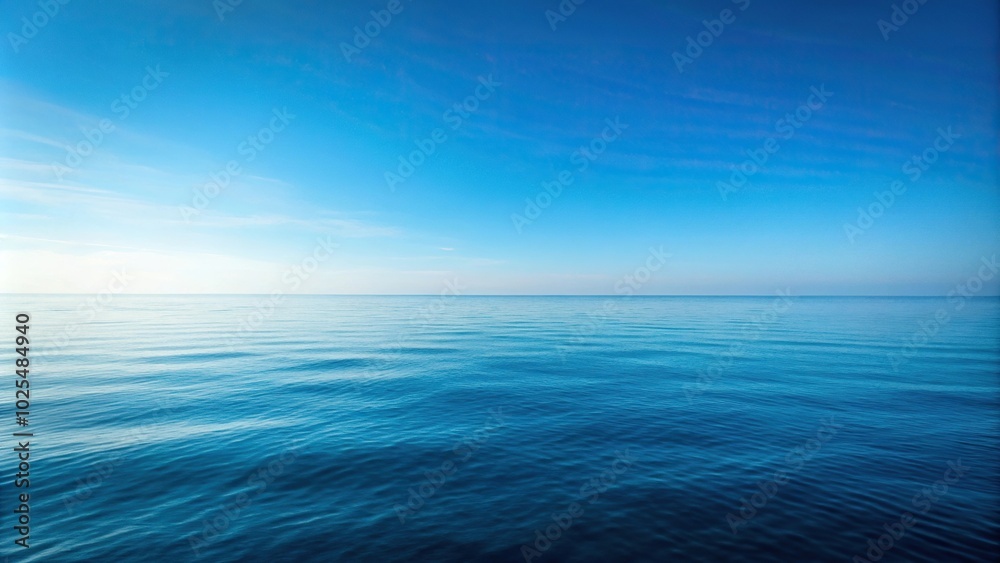 Obraz premium Minimalist ocean horizon in serene blue tones