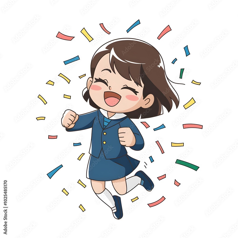 Excited Jump with Confetti
Excited Jump with Confetti