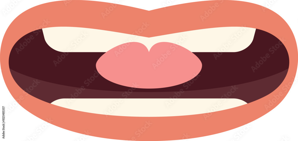 Cartoon mouth showing teeth and tongue sticking out illustration Cartoon mouth showing teeth and tongue sticking out illustration