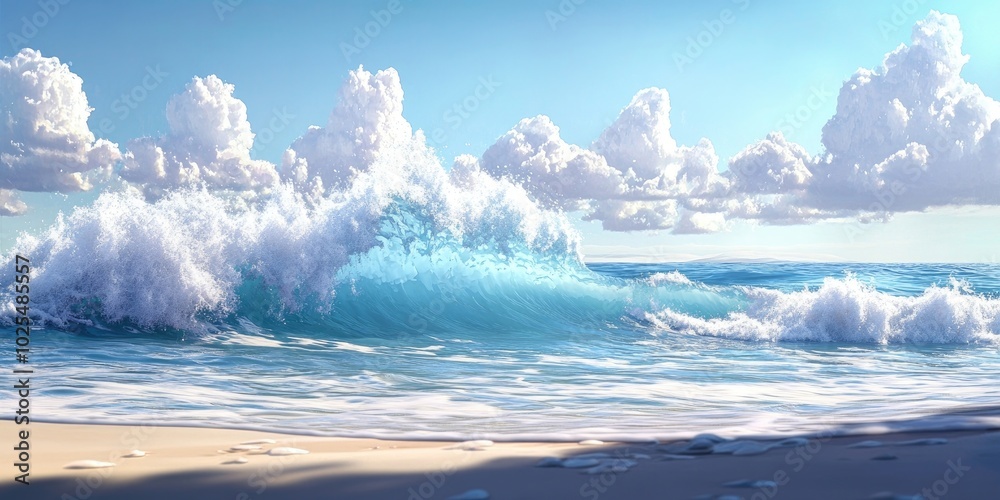 Waves crashing on the shore while standing on the beach, Waves crashing on the beach shore Waves crashing on the shore while standing on the beach, Waves crashing on the beach shore