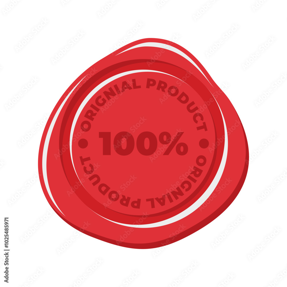 Simple red old wax seal flat vector illustration, wax stamp, old wax seal vector perfect for business needed Simple red old wax seal flat vector illustration, wax stamp, old wax seal vector perfect for business needed
