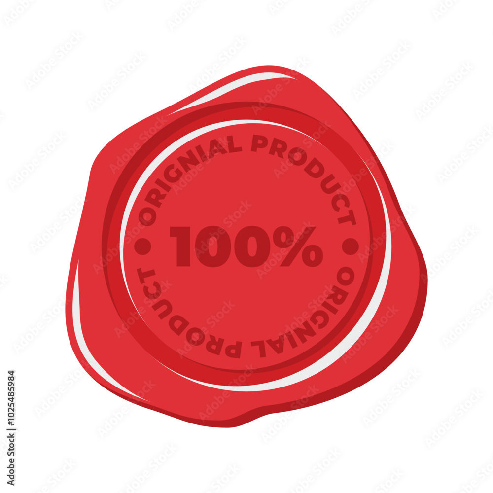 Simple red old wax seal flat vector illustration, wax stamp, old wax seal vector perfect for business needed Simple red old wax seal flat vector illustration, wax stamp, old wax seal vector perfect for business needed
