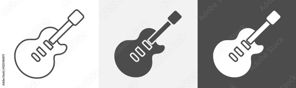 guitar icon Simple thin line logo art guitar icon Simple thin line logo art