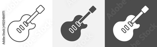 guitar icon Simple thin line logo art