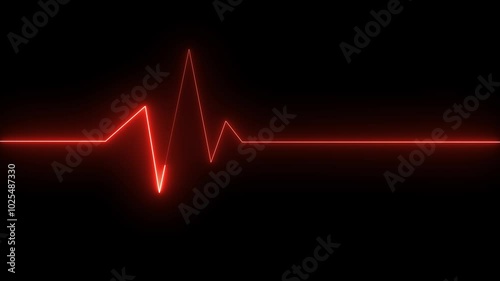 Colorful heartbeat rate and pulse on black screen, seamless and loop motion animate footage.