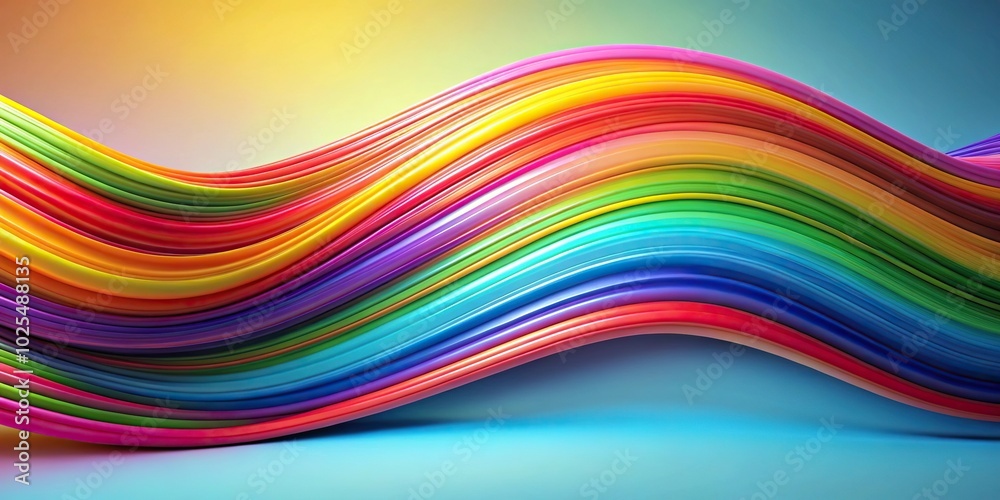 Obraz premium Minimalist powerful object moving colorful multicolor waves