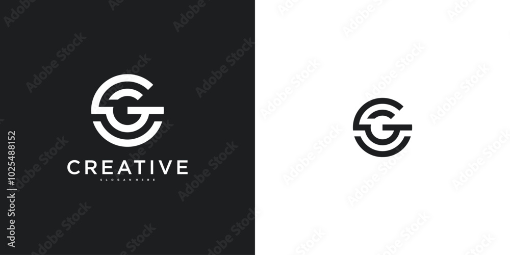 Initial letter G logo with abstract lines and shapes. Premium Vector Initial letter G logo with abstract lines and shapes. Premium Vector