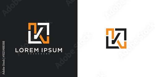 Initial letter K logo design template, modern unique design. Premium Vector
